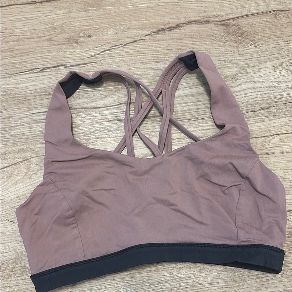 Lululemon Women's Mauve and Black Strappy Sports Bra